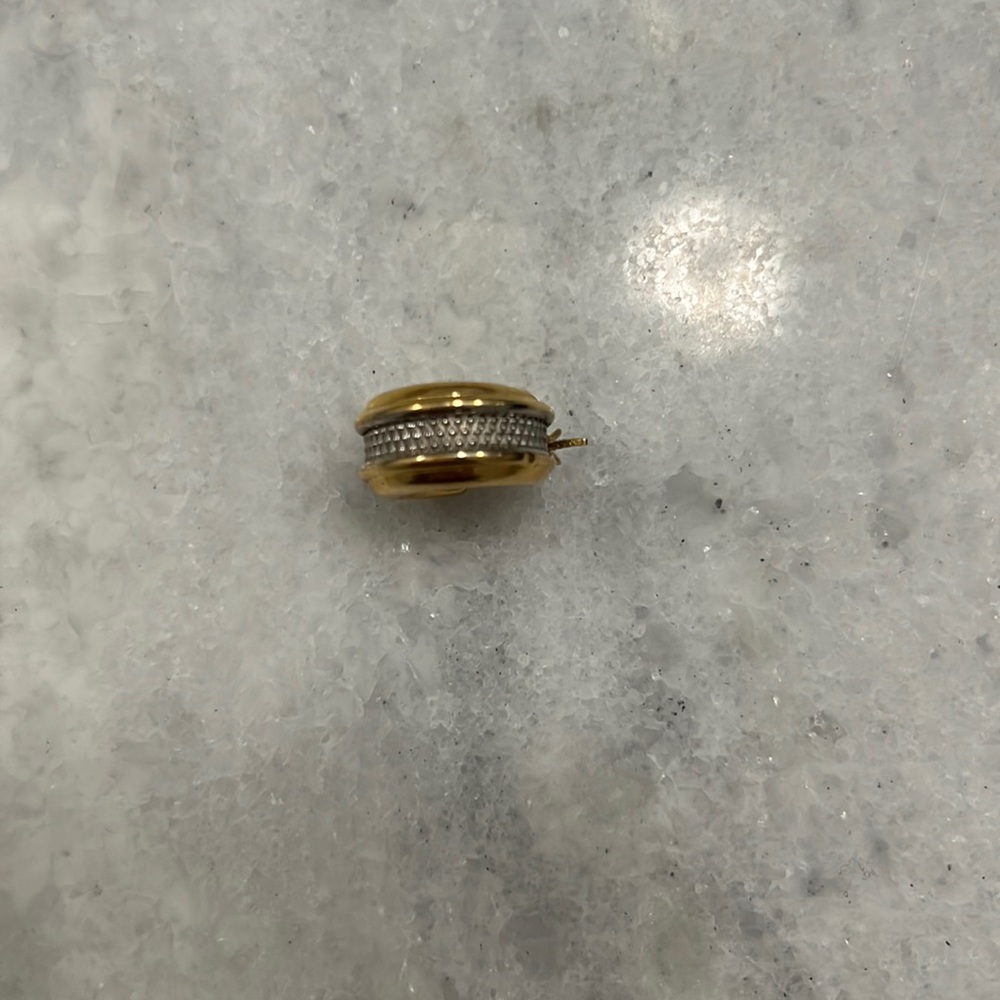 Gold and white gold hoop earring (only one)